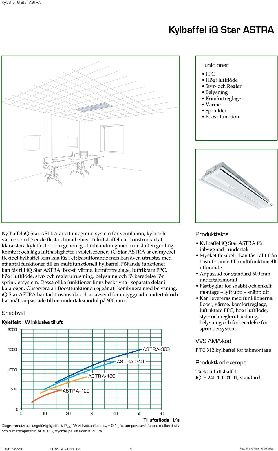 iq Star ASTRA är en mycket flexibel kylbaffel som kan fås i ett basutförande men kan även utrustas med ett antal funktioner till en multifunktionell kylbaffel.