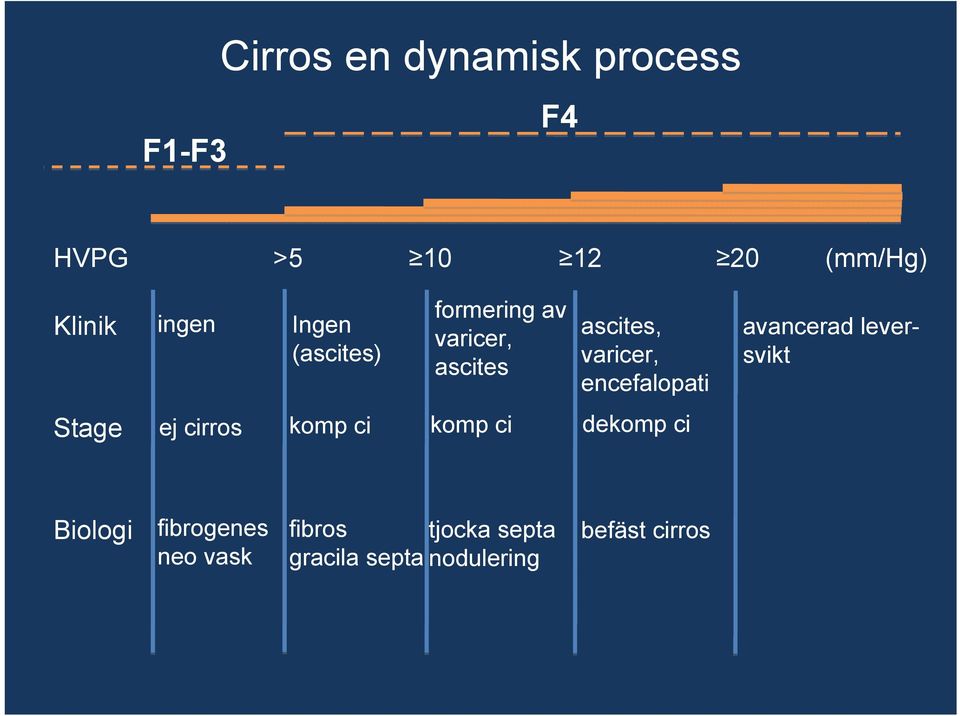 encefalopati avancerad leversvikt Stage ej cirros komp ci komp ci dekomp