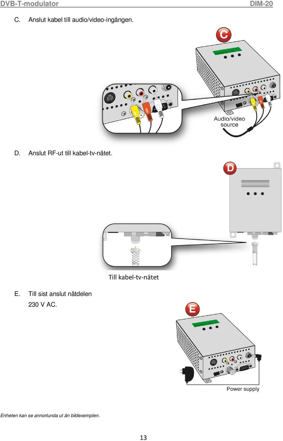 Till kabel-tv-nätet E.