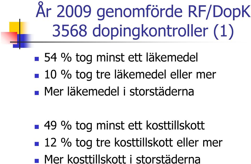 läkemedel i storstäderna 49 % tog minst ett kosttillskott 12