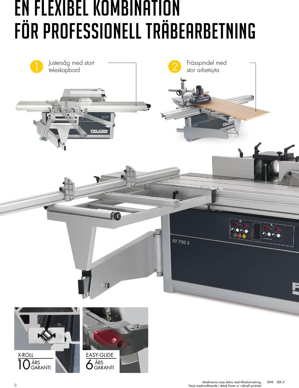 GARANTI EASY-GLIDE ÅRS 6GARANTI 8 Maskinerna visas delvis med