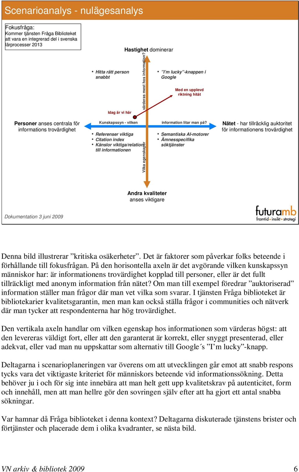 Referenser viktiga Citation index Känslor viktiga/relation till informationen I m lucky -knappen i Google Med en upplevd riktning hitåt information litar man på?