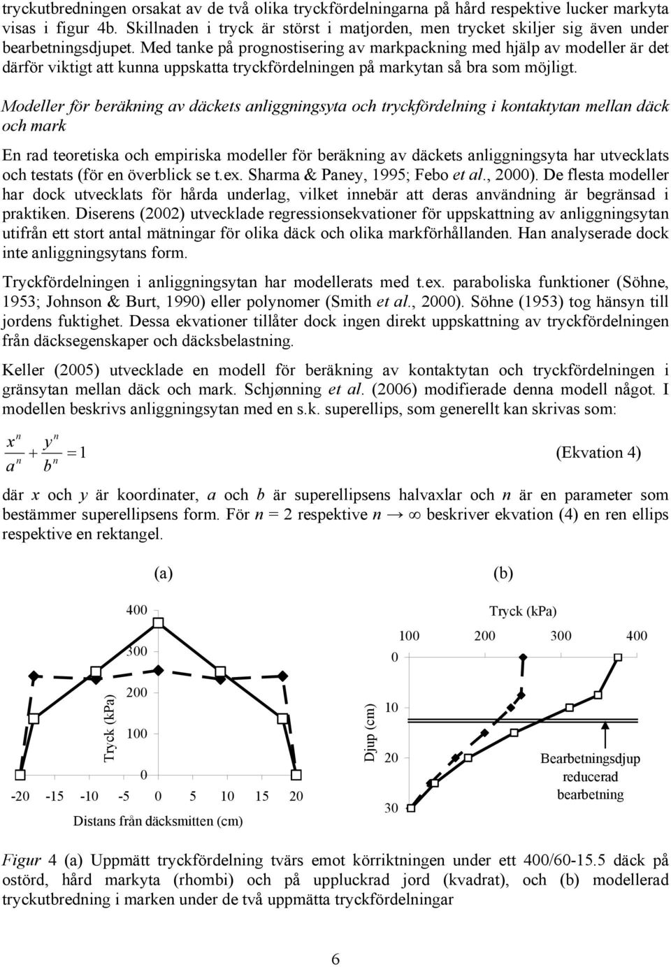 Med tanke på prognostisering av markpackning med hjälp av modeller är det därför viktigt att kunna uppskatta tryckfördelningen på markytan så bra som möjligt.