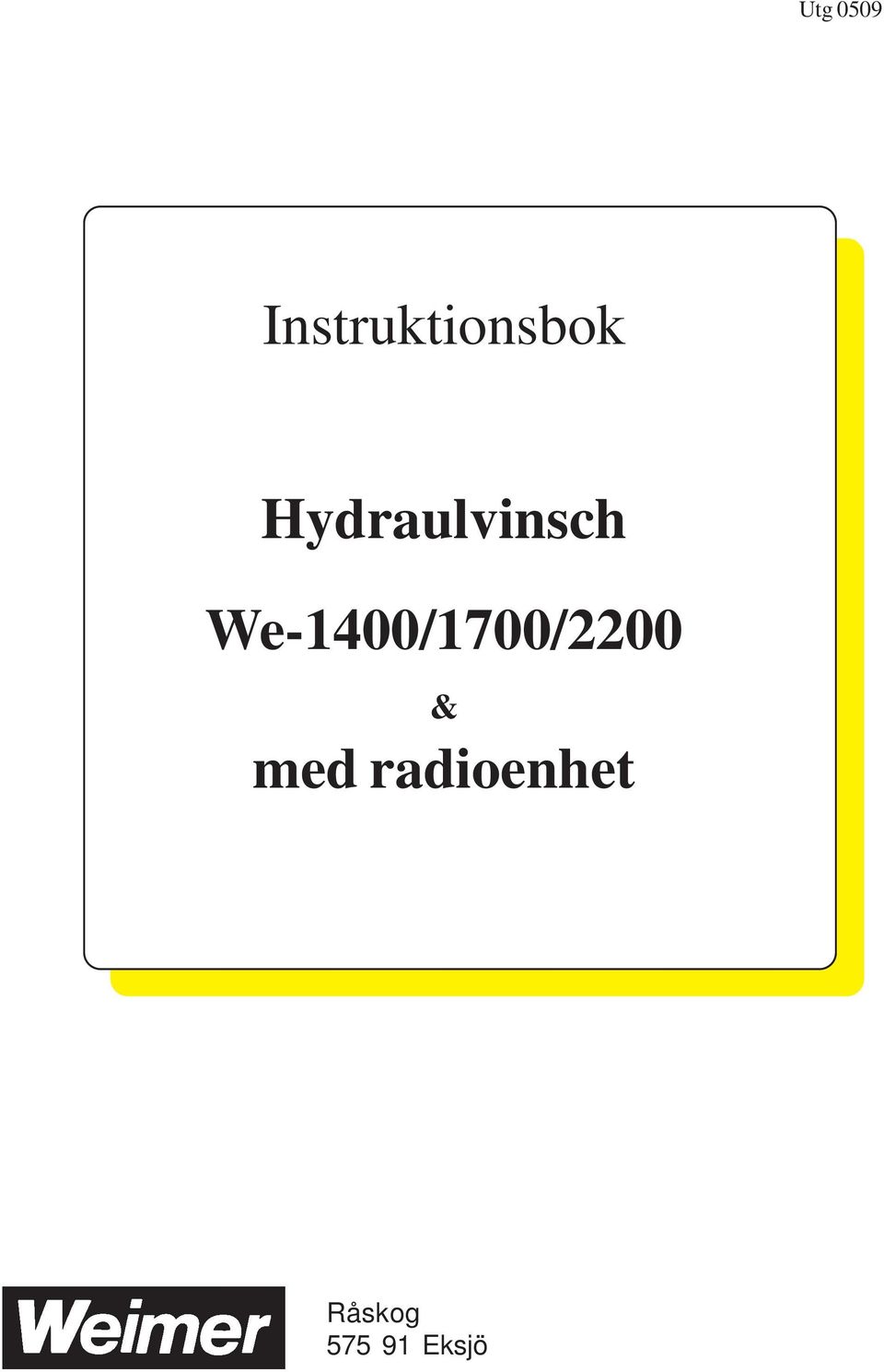 Instruktionsbok Hydraulvinsch