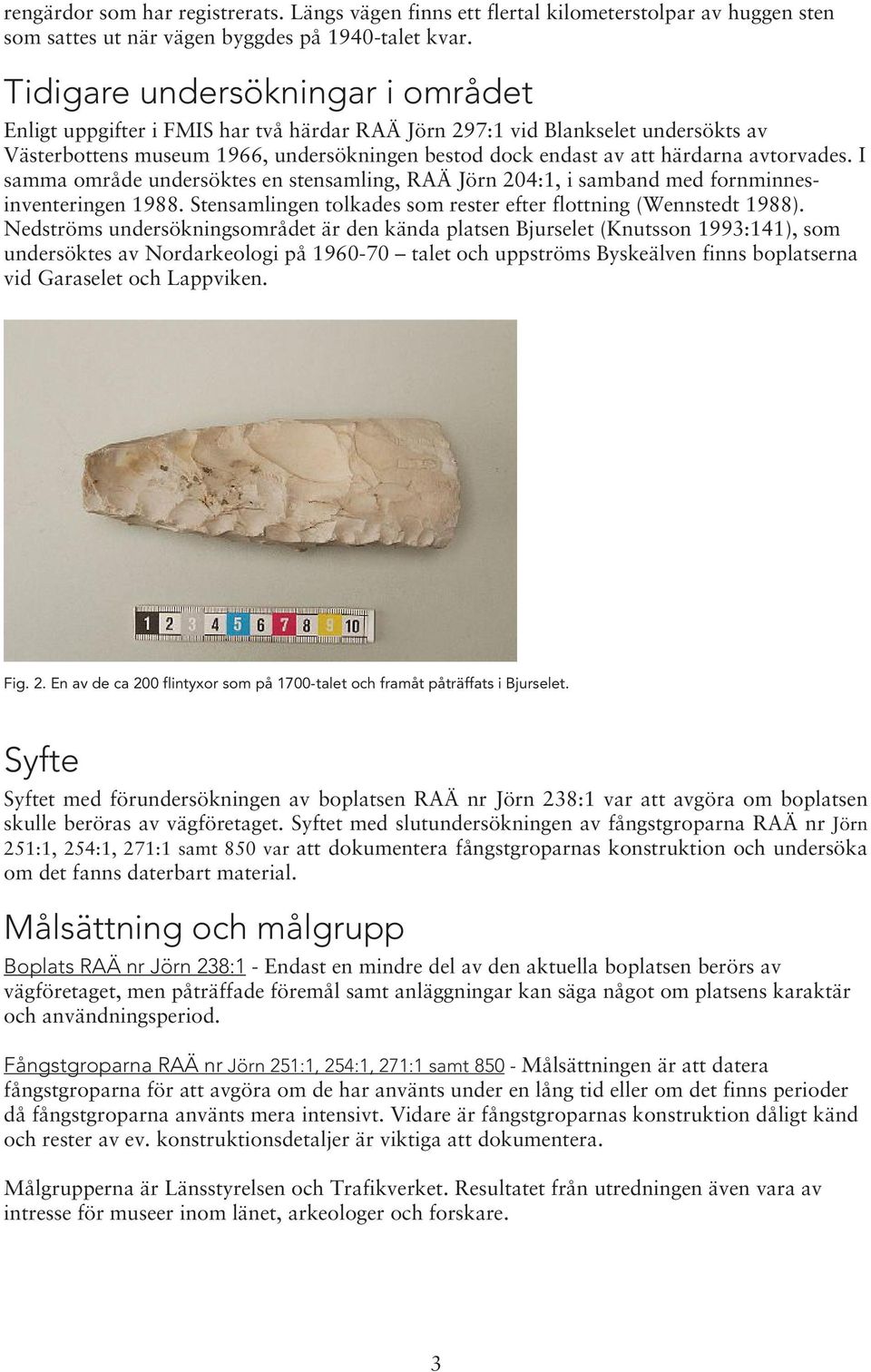 avtorvades. I samma område undersöktes en stensamling, RAÄ Jörn 204:1, i samband med fornminnesinventeringen 1988. Stensamlingen tolkades som rester efter flottning (Wennstedt 1988).