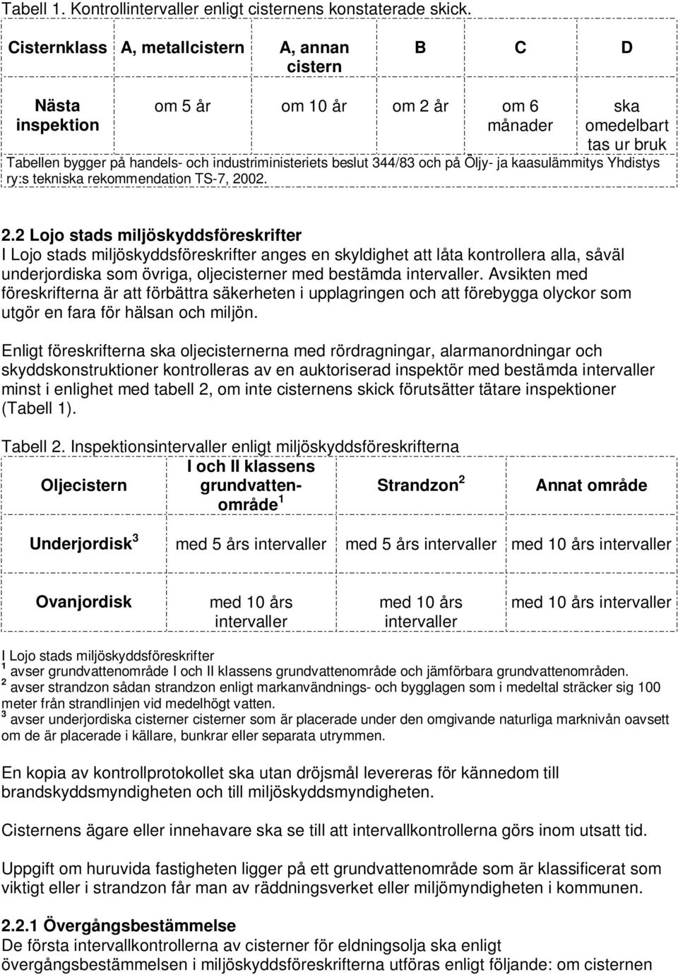 344/83 och på Öljy- ja kaasulämmitys Yhdistys ry:s tekniska rekommendation TS-7, 20