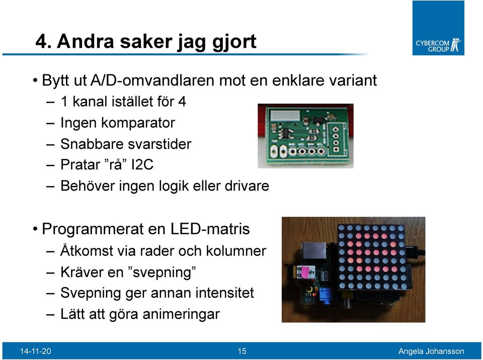 logik eller drivare Programmerat en LED-matris Åtkomst via rader och kolumner