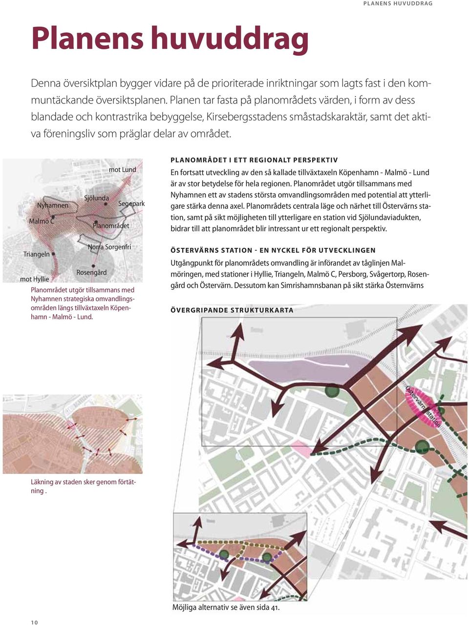 Nyhamnen Malmö C mot Lund Sjölunda Segepark Planområdet PLANOMRÅDET I ETT REGIONALT PERSPEKTIV En fortsatt utveckling av den så kallade tillväxtaxeln Köpenhamn - Malmö - Lund är av stor betydelse för