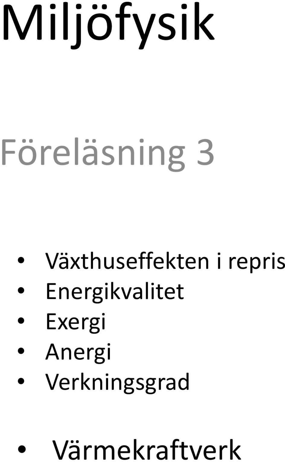 Energikvalitet Exergi