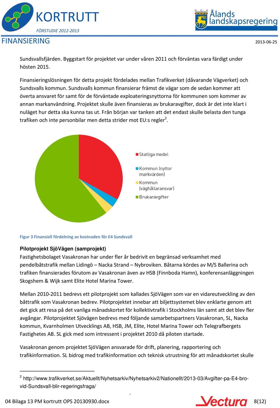 Sundsvalls kommun finansierar främst de vägar som de sedan kommer att överta ansvaret för samt för de förväntade exploateringsnyttorna för kommunen som kommer av annan markanvändning.