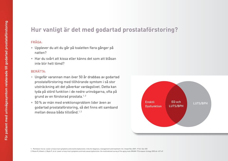 BERÄTTA: Ungefär varannan man över 50 år drabbas av godartad prostataförstoring med tillhörande symtom i så stor utsträckning att det påverkar vardagslivet.