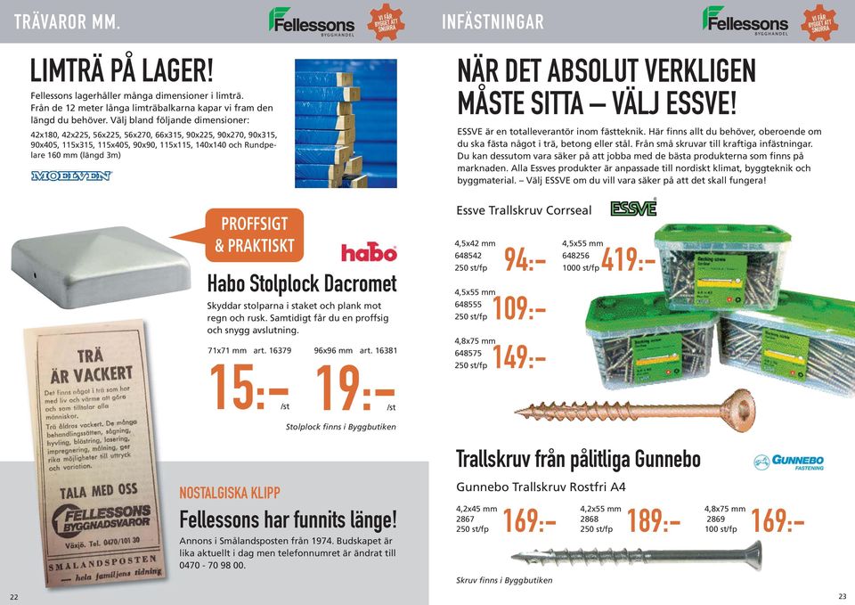 PRAKTISKT Habo Stolplock Dacromet Skyddar stolparna i staket och plank mot regn och rusk. Samtidigt får du en proffsig och snygg avslutning. 71x71 mm art. 16379 96x96 mm art.