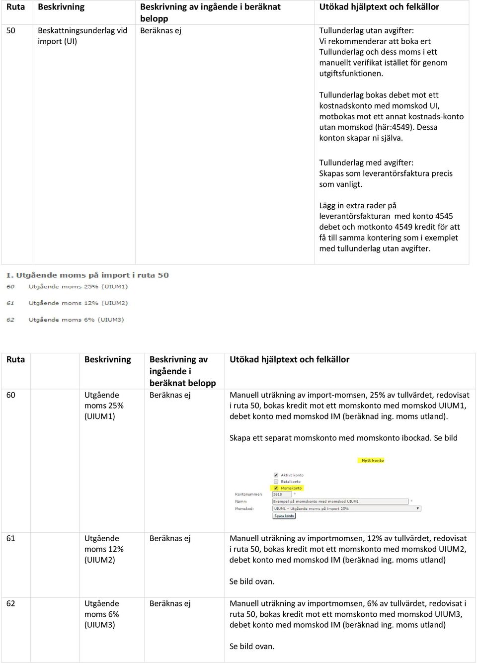 Tullunderlag med avgifter: Skapas som leverantörsfaktura precis som vanligt.