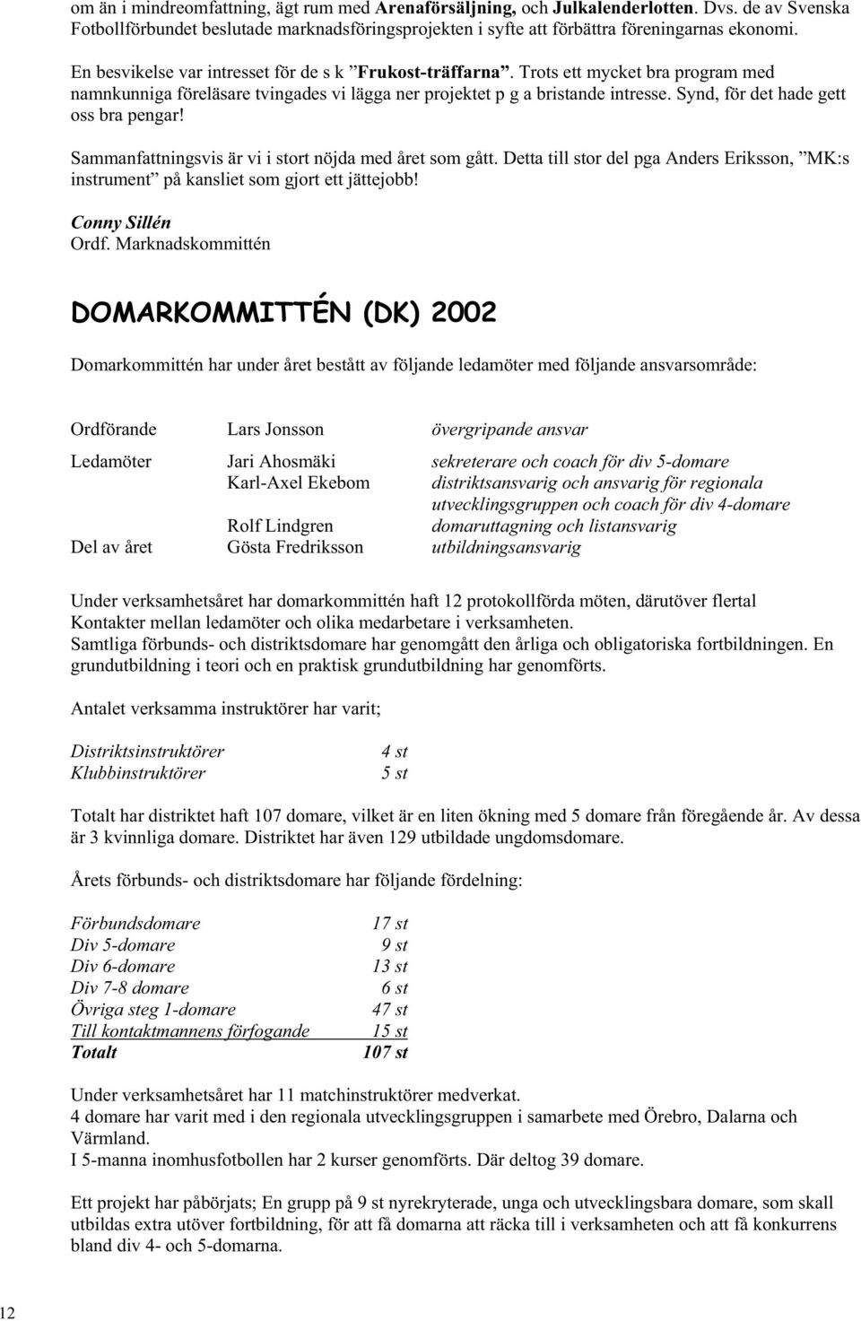 Synd, för det hade gett oss bra pengar! Sammanfattningsvis är vi i stort nöjda med året som gått. Detta till stor del pga Anders Eriksson, MK:s instrument på kansliet som gjort ett jättejobb!