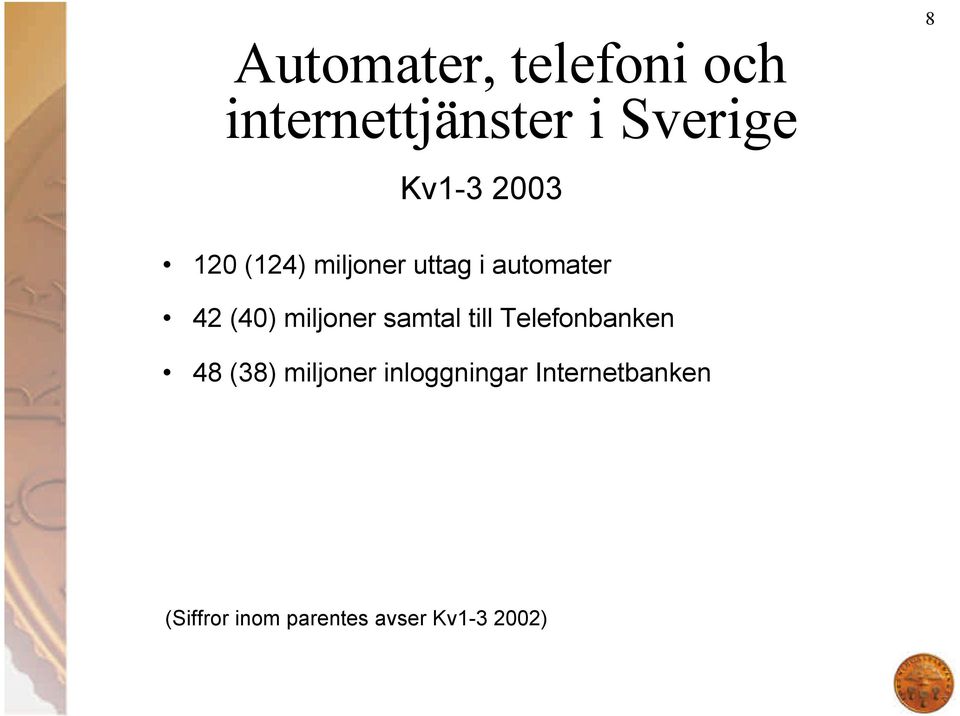 miljoner samtal till Telefonbanken 48 (38) miljoner