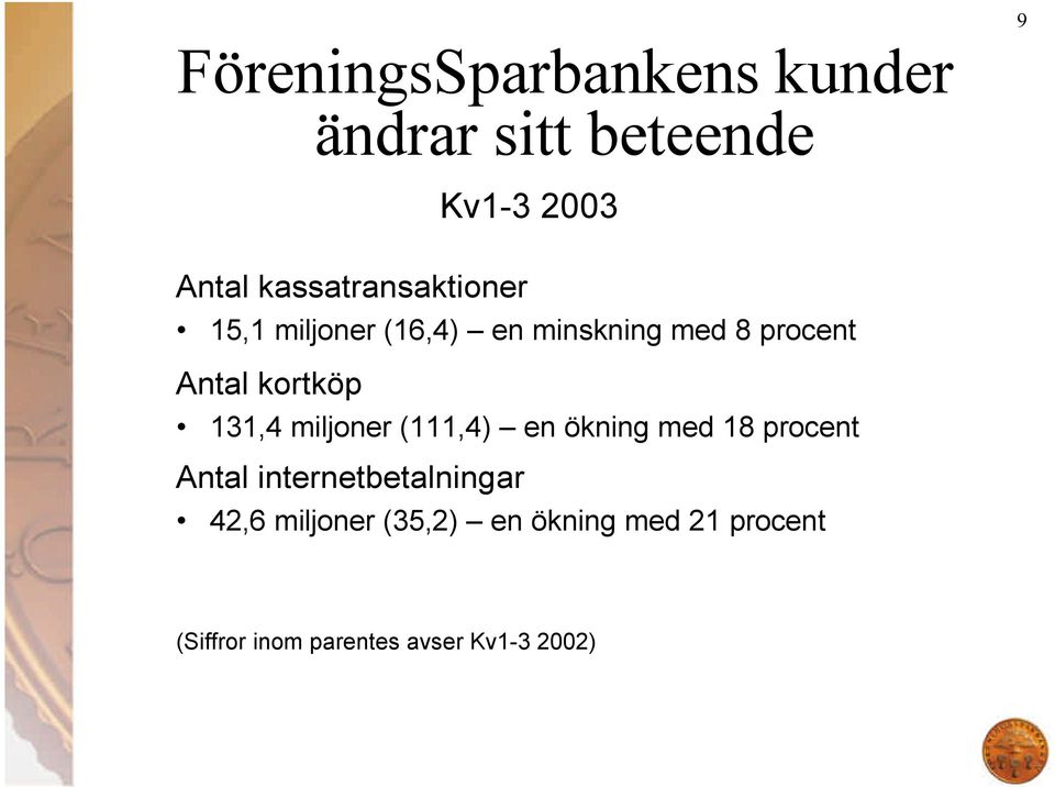 kortköp 131,4 miljoner (111,4) en ökning med 18 procent Antal