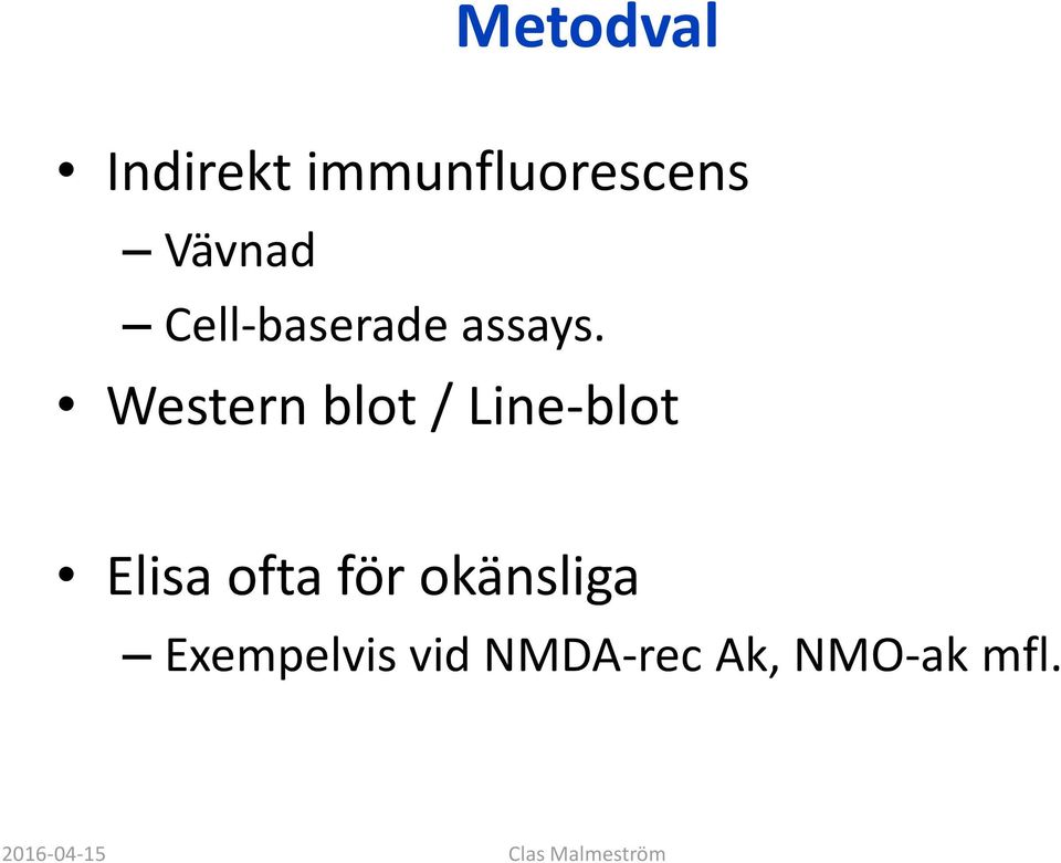 Western blot / Line-blot Elisa ofta