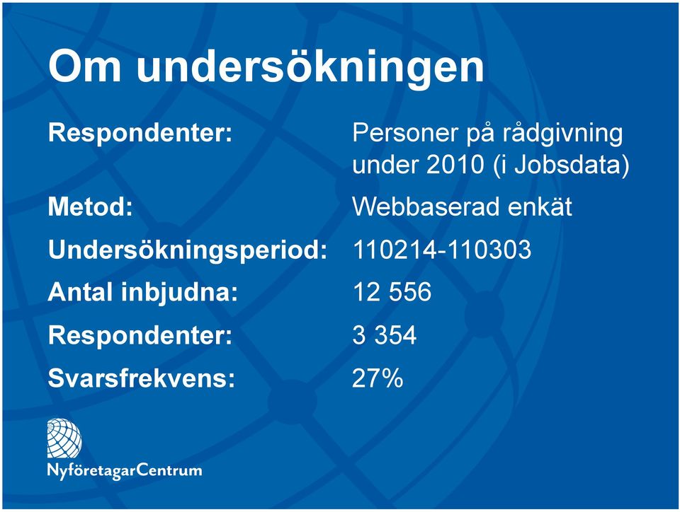 enkät Undersökningsperiod: 110214-110303 Antal