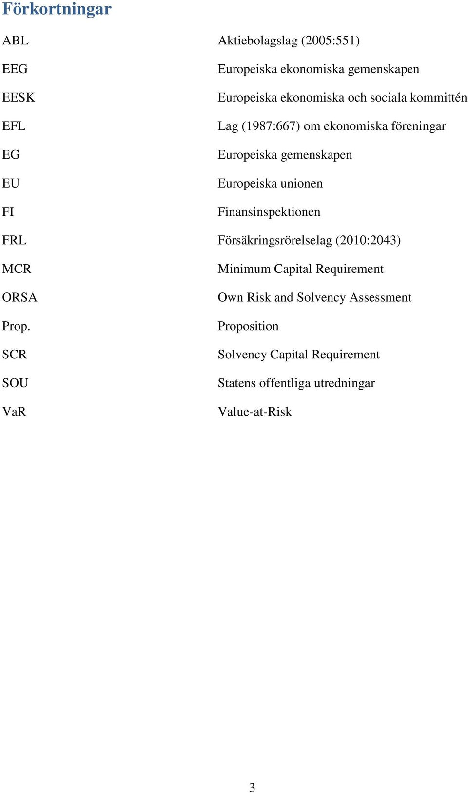 Finansinspektionen FRL Försäkringsrörelselag (2010:2043) MCR ORSA Prop.