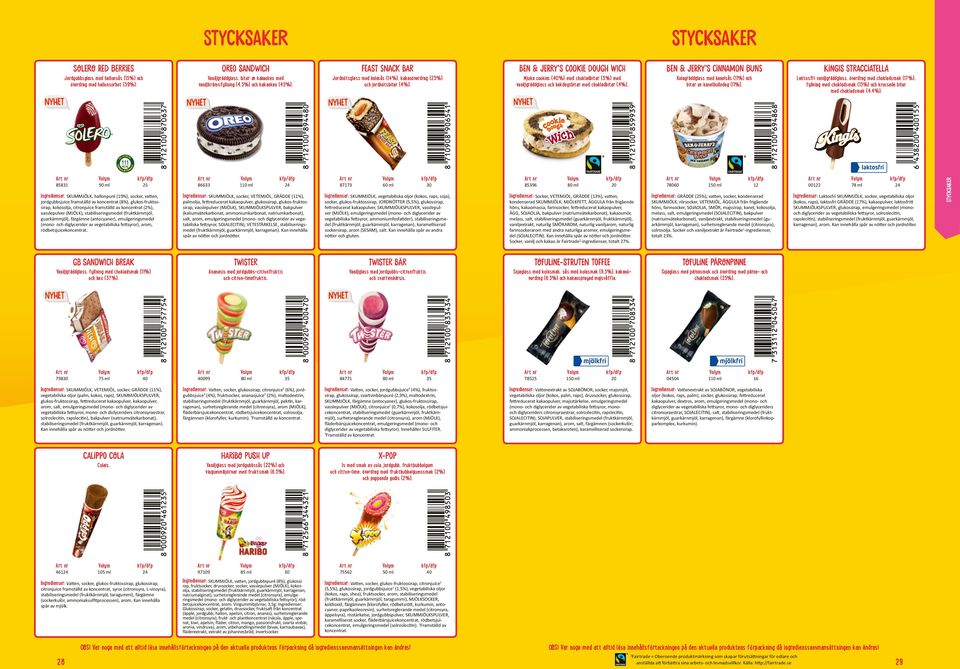 FeasT FeasT snack Bar Jordnötsglass med kolasås sdhfgkjdfhgjhdf (14%), kakaoöverdrag (23%) och jordnötsbitar (4%).