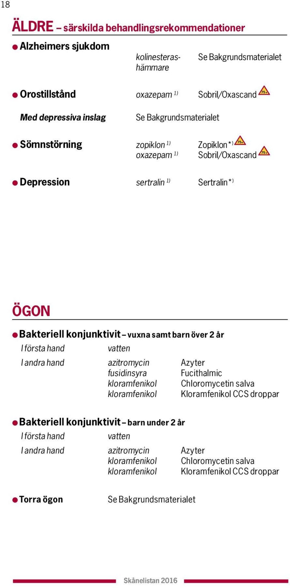 barn över 2 år I första hand vatten I andra hand azitromycin Azyter fusidinsyra Fucithalmic kloramfenikol Chloromycetin salva kloramfenikol Kloramfenikol CCS droppar l Bakteriell