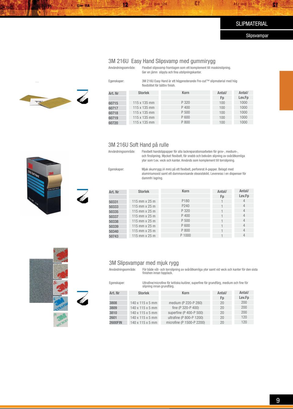 x 3 mm x 3 mm x 3 mm x 3 mm x 3 mm Korn P 320 P 400 P 0 P 600 P 800 00 00 00 00 00 000 000 000 000 000 3M 26U Soft Hand på rulle flexibelt handslippapper för alla lackreparationsarbeten för grov-,