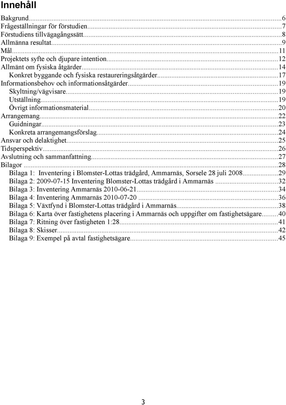 ..22 Guidningar...23 Konkreta arrangemangsförslag...24 Ansvar och delaktighet...25 Tidsperspektiv...26 Avslutning och sammanfattning...27 Bilagor.