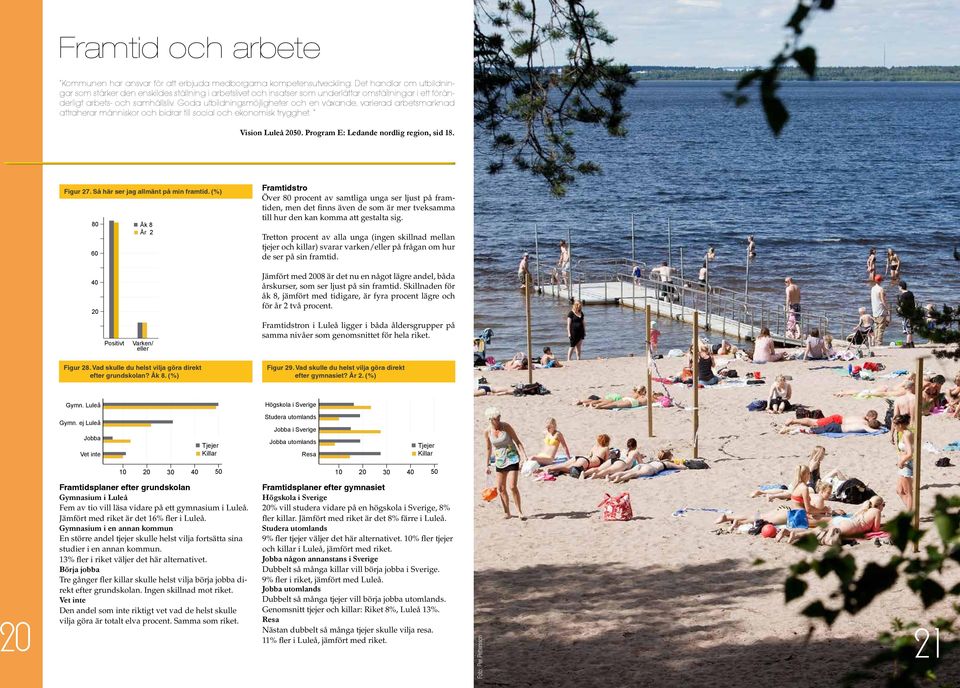 Goda utbildningsmöjligheter och en växande, varierad arbetsmarknad attraherar människor och bidrar till social och ekonomisk trygghet. Vision Luleå 50. Program E: Ledande nordlig region, sid 18.