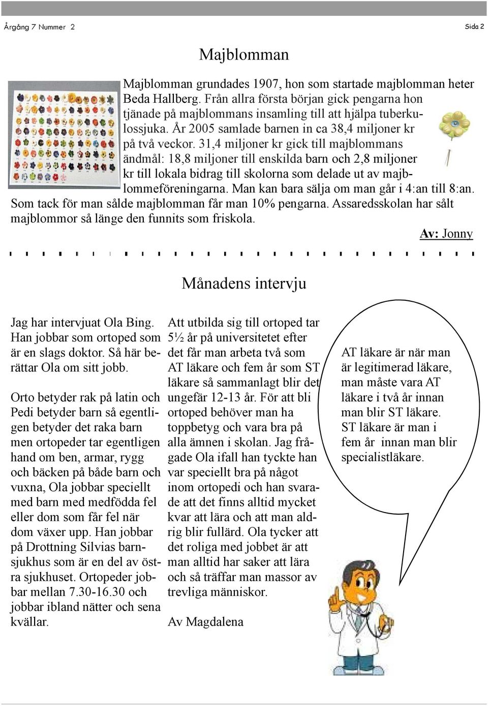 31,4 miljoner kr gick till majblommans ändmål: 18,8 miljoner till enskilda barn och 2,8 miljoner kr till lokala bidrag till skolorna som delade ut av majblommeföreningarna.