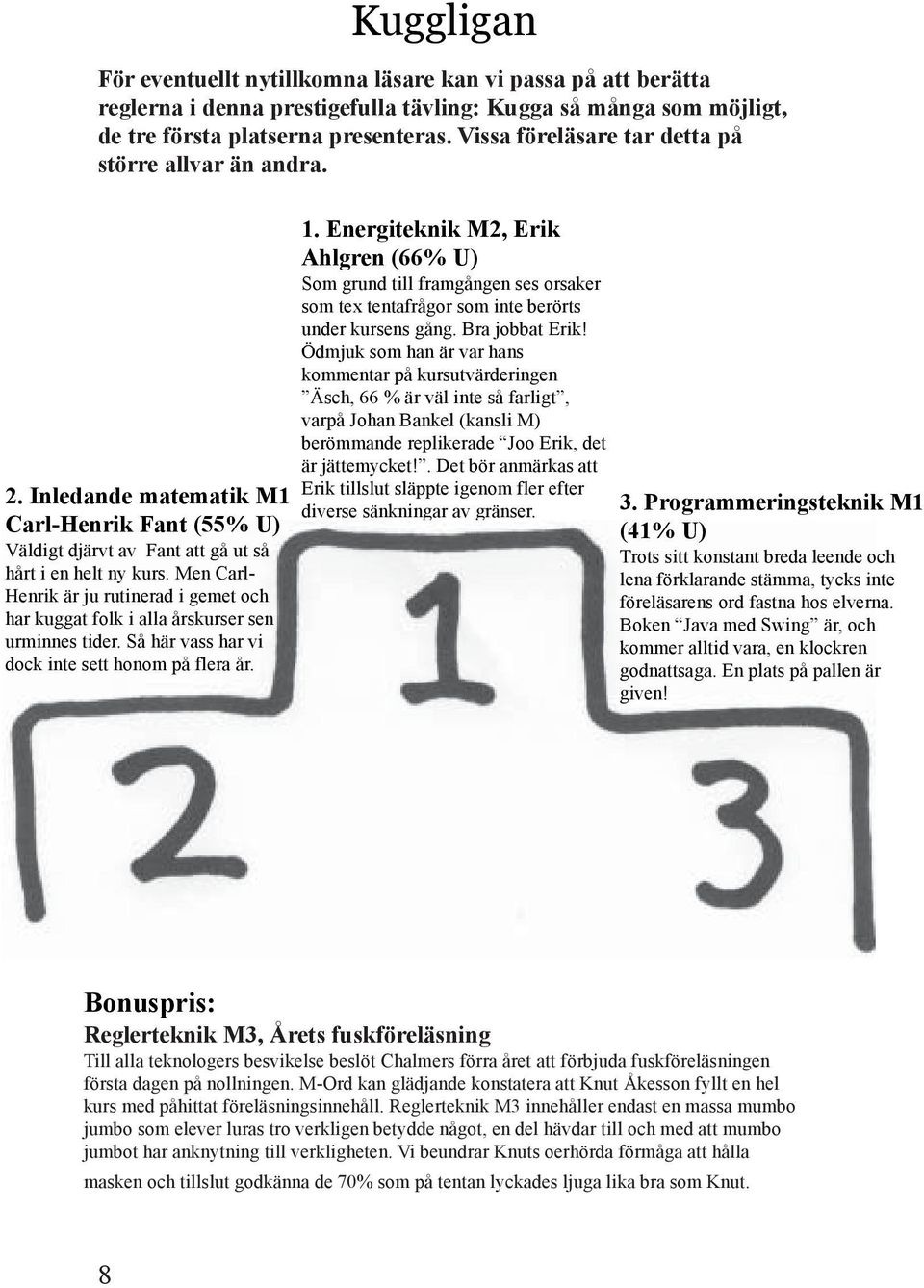 Men Carl- Henrik är ju rutinerad i gemet och har kuggat folk i alla årskurser sen urminnes tider. Så här vass har vi dock inte sett honom på flera år. 1.