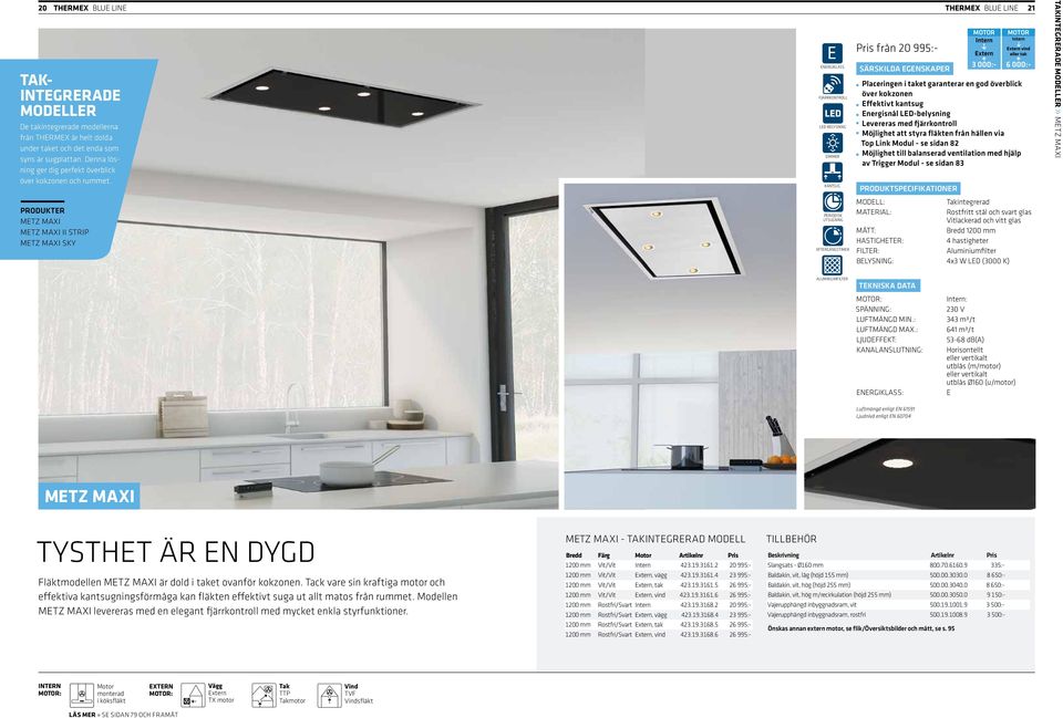 PRODUKTER METZ MXI METZ MXI II STRIP METZ MXI SKY E ENERGIKLSS FJÄRRKONTROLL DIMMER KNTSUG PERIODISK UTSUGNING Pris från 20 995:- SÄRSKILD EGENSKPER Placeringen i taket garanterar en god överblick