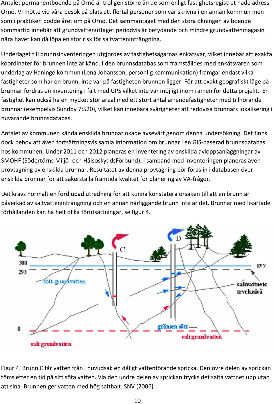 Det sammantaget med den stora ökningen av boende sommartid innebär att grundvattenuttaget periodvis är betydande och mindre grundvattenmagasin nära havet kan då löpa en stor risk för