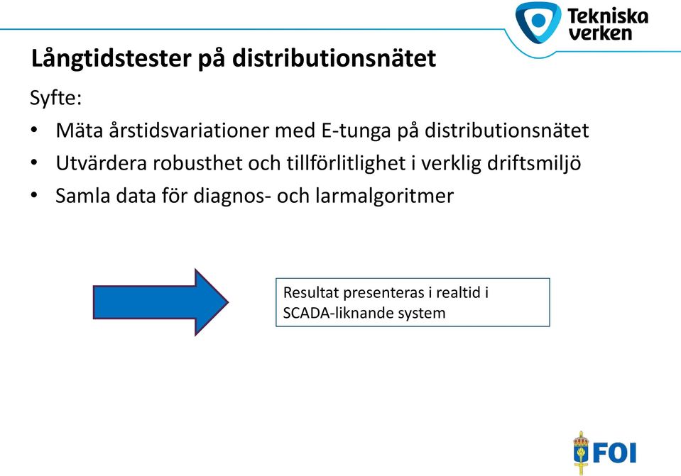 robusthet och tillförlitlighet i verklig driftsmiljö Samla data