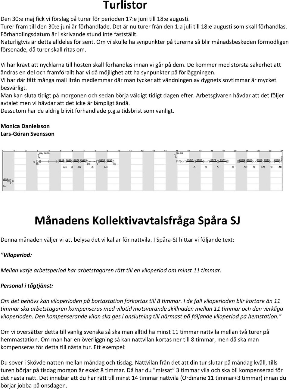 Om vi skulle ha synpunkter på turerna så blir månadsbeskeden förmdligen försenade, då turer skall ritas m. Vi har krävt att nycklarna till hösten skall förhandlas innan vi går på dem.