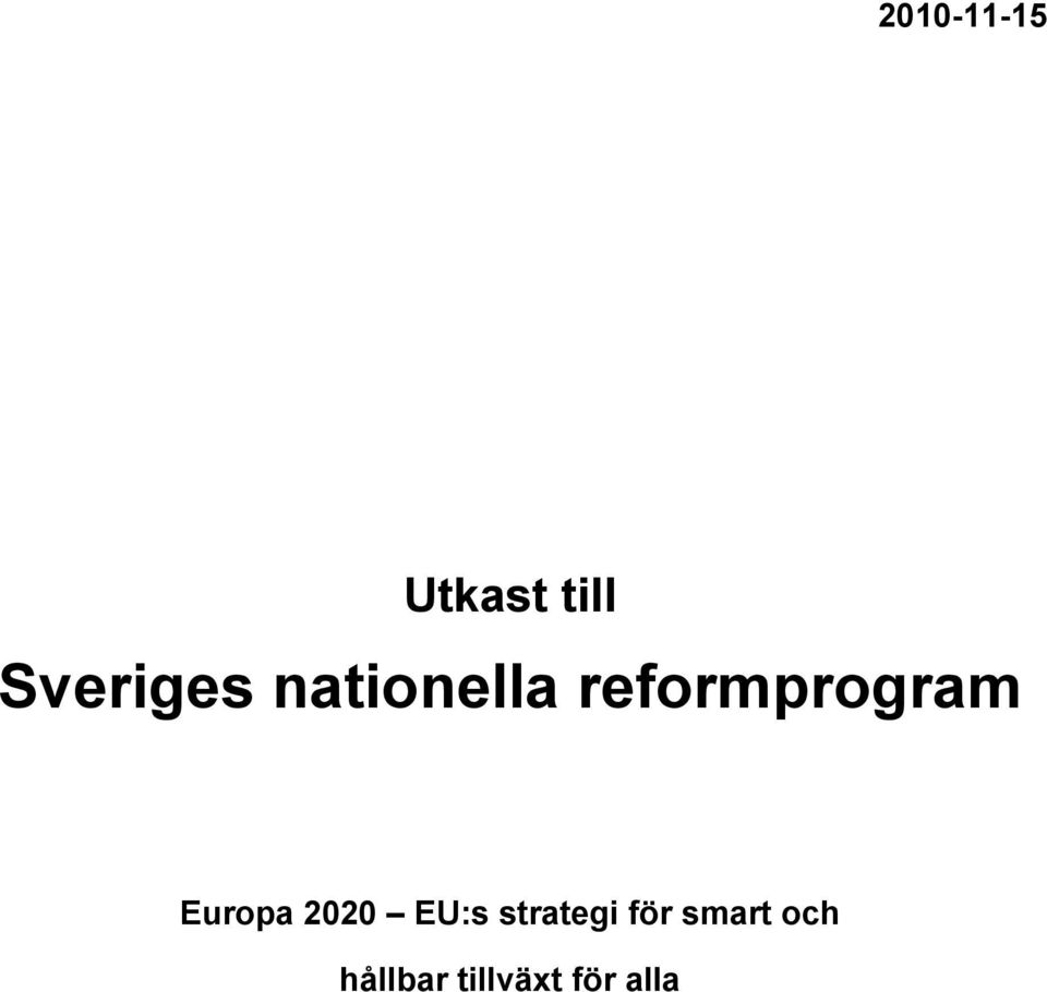 reformprogram Europa 2020 EU:s