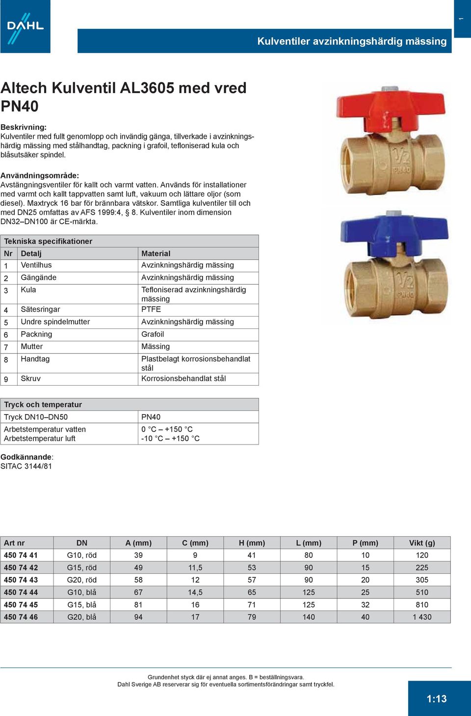 Används för installationer med varmt och kallt tappvatten samt luft, vakuum och lättare oljor (som diesel). Maxtryck 16 bar för brännbara vätskor.