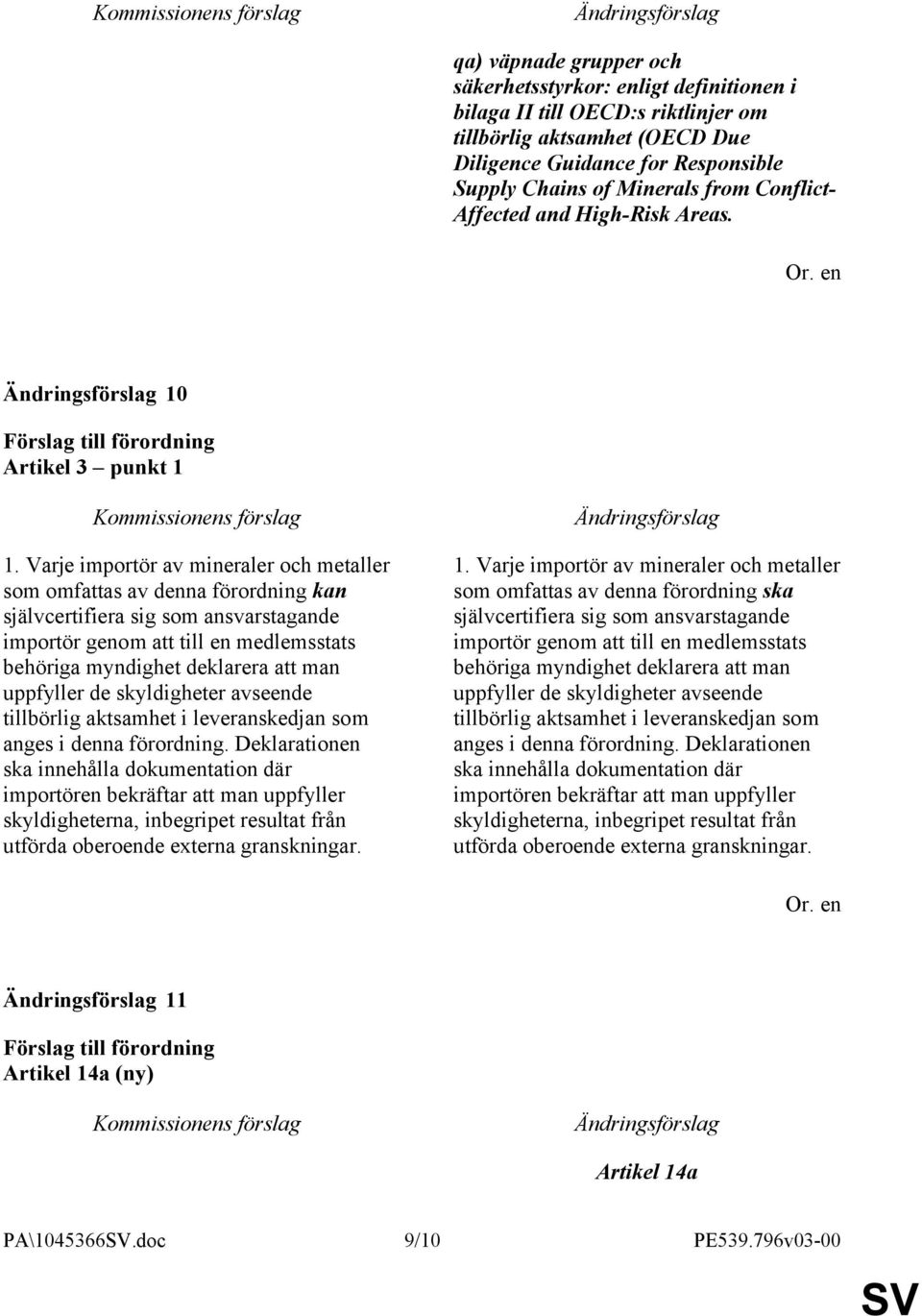 Varje importör av mineraler och metaller som omfattas av denna förordning kan självcertifiera sig som ansvarstagande importör genom att till en medlemsstats behöriga myndighet deklarera att man