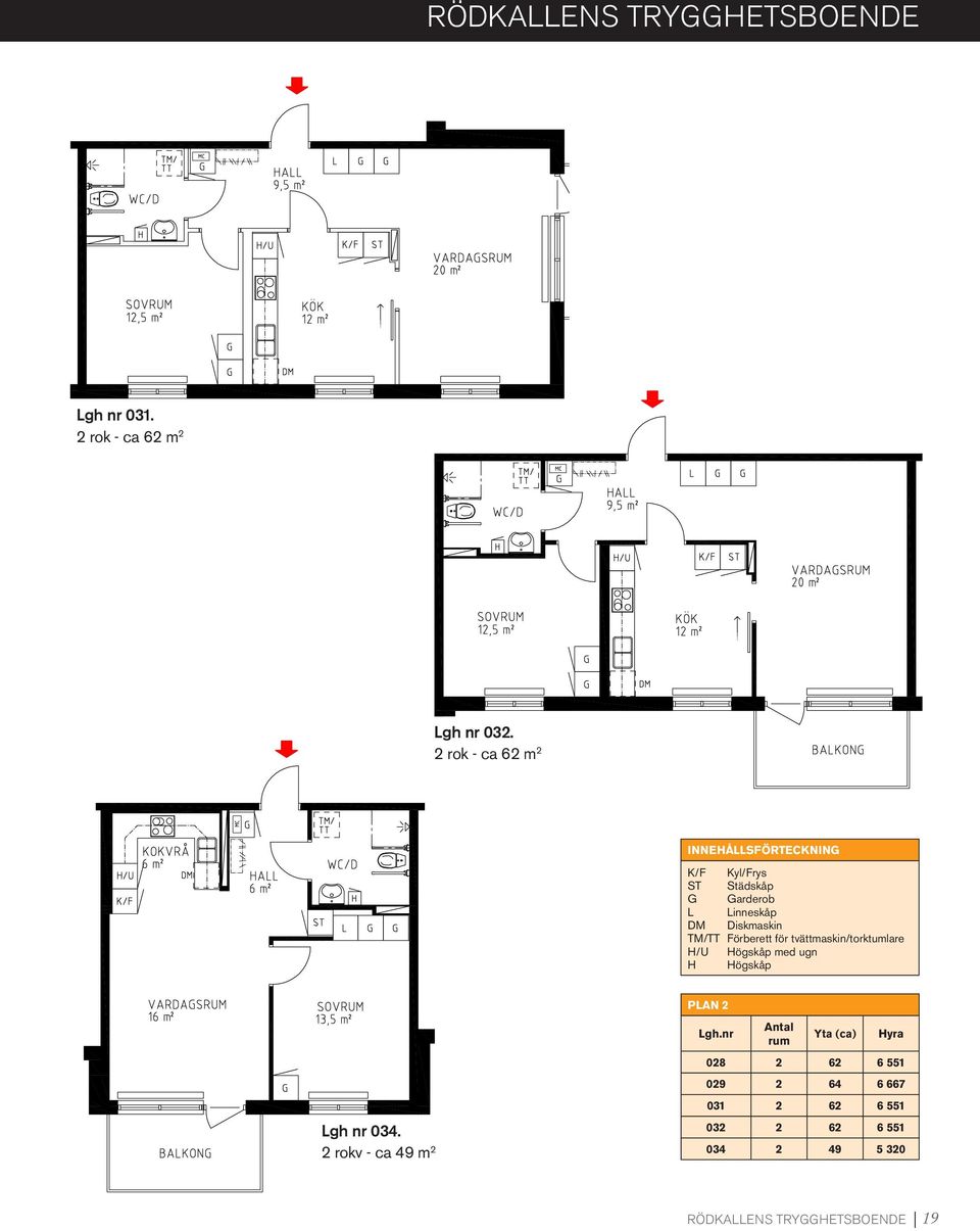 TM/TT Förberett för tvättmaskin/torktumlare H/U Högskåp med ugn H Högskåp PLAN 2 Lgh nr 34.