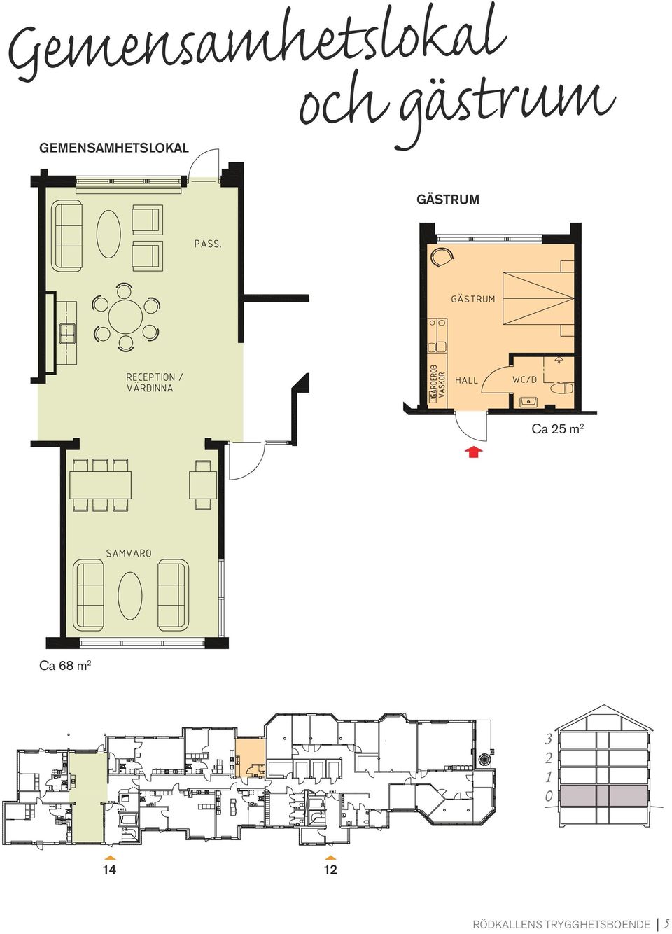 Gästrum Ca 25 m 2 Ca 68 m 2