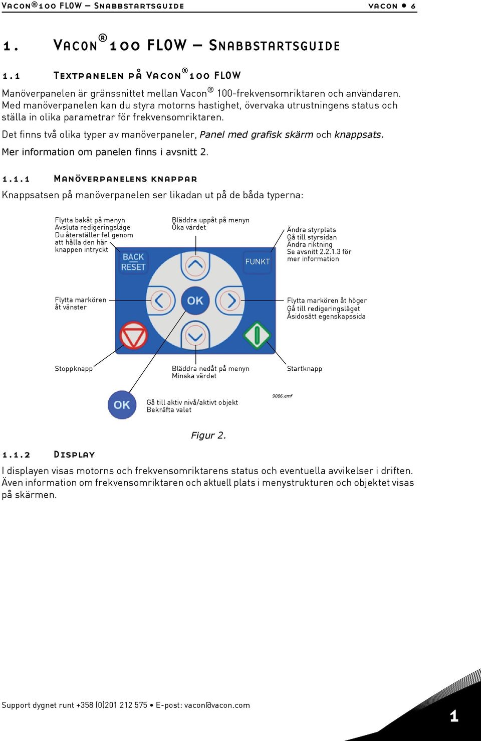 Det finns två olika typer av manöverpaneler, Panel med grafisk skärm och knappsats. Mer information om panelen finns i avsnitt 2. 1.