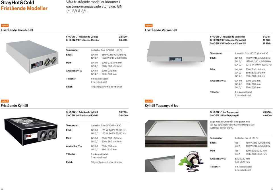 SHC GN 3/1 Fristående Värmehäll 17 850:- Temperatur Justerbar från -5 C till +140 C GN 1/1 850 W, GN 2/1 1520 W, GN 1/1 530 x 330 x 145 mm GN 2/1 530 x 660 x 145 mm GN 1/1 530 x 330 mm GN 2/1 660 x