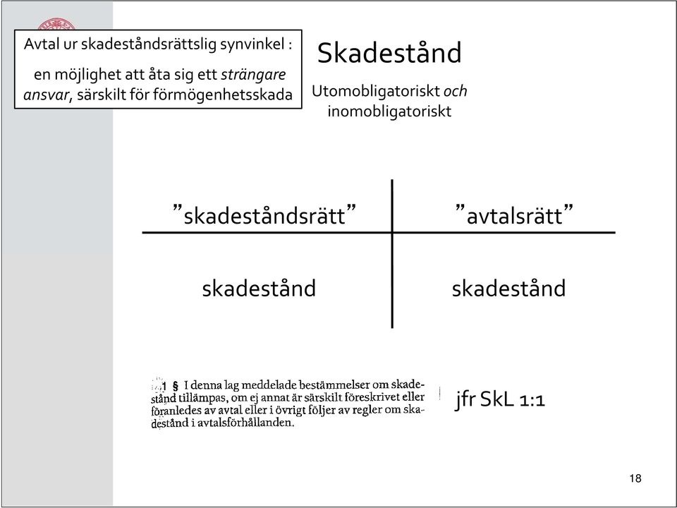 Skadestånd Utomobligatoriskt och inomobligatoriskt