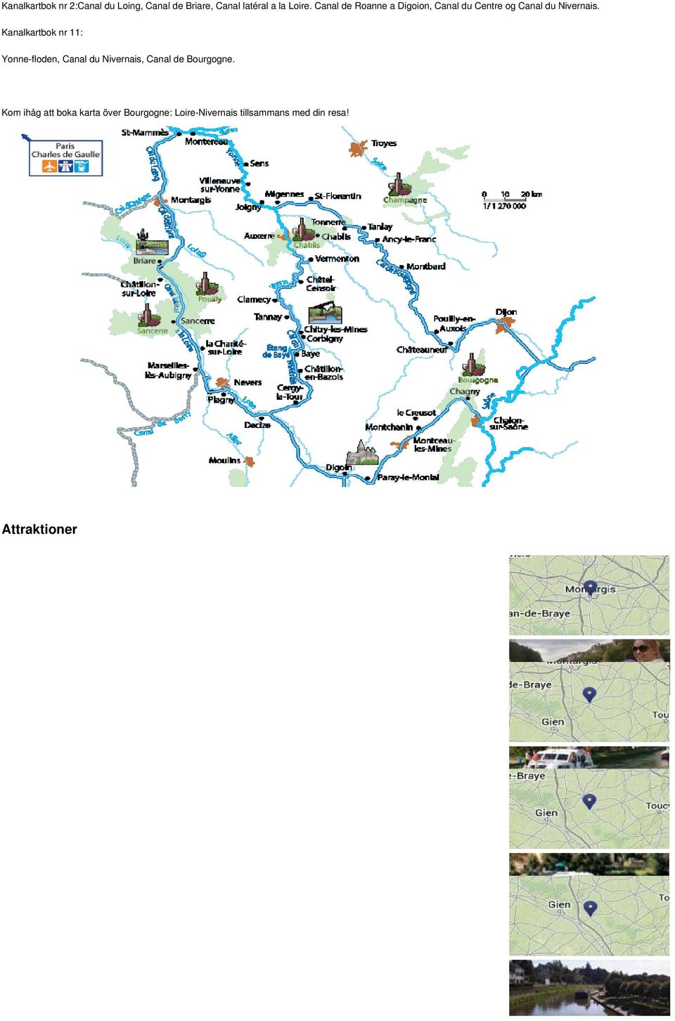 Kanalkartbok nr 11: Yonne-floden, Canal du Nivernais, Canal de Bourgogne.