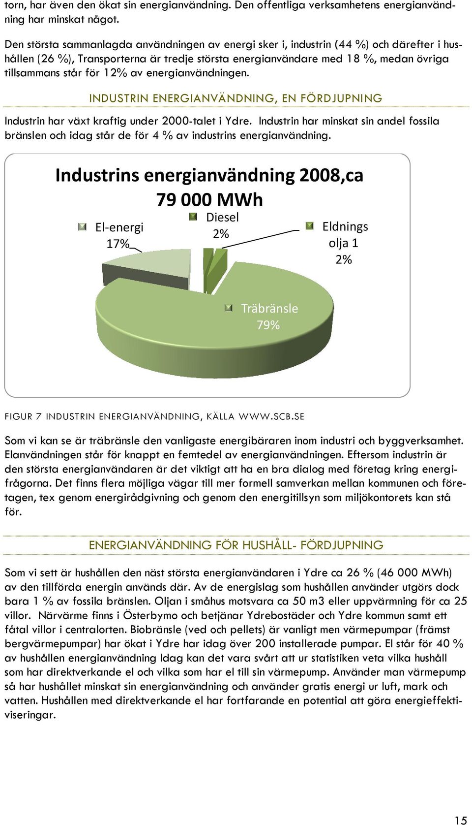 12% av energianvändningen. INDUSTRIN ENERGIANVÄNDNING, EN FÖRDJUPNING Industrin har växt kraftig under 2000-talet i Ydre.