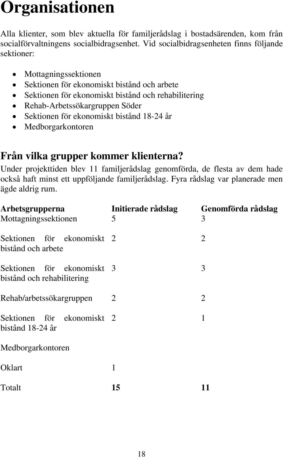 Sektionen för ekonomiskt bistånd 18-24 år Medborgarkontoren Från vilka grupper kommer klienterna?