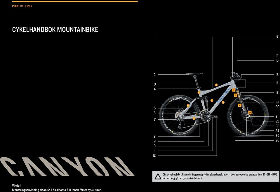 Dn cykel och bruksanvsnngen uppfyller säkerhetskraven den europeska standarden