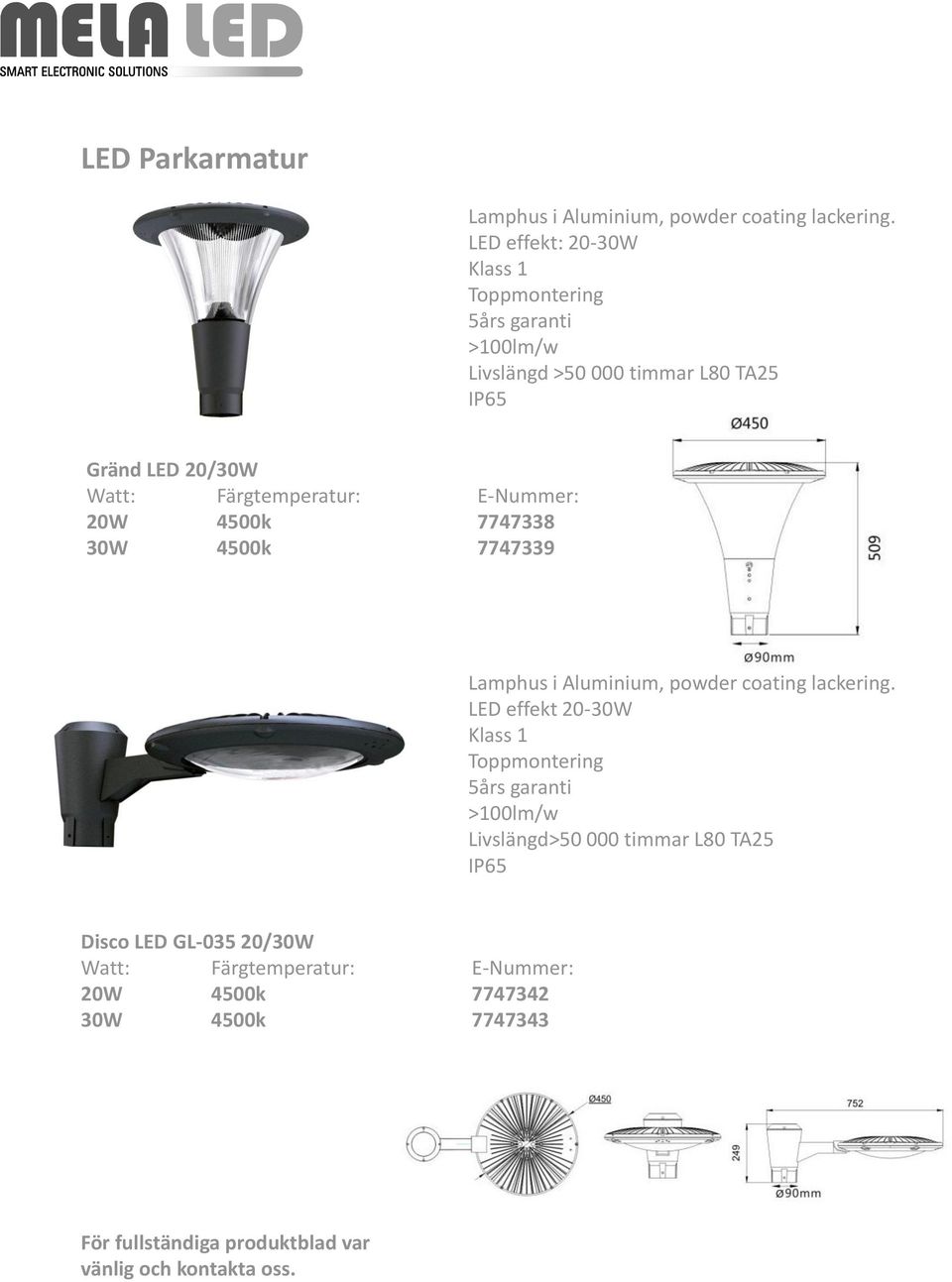 Toppmontering >100lm/w Livslängd>50 000 timmar L80 TA25 Disco LED GL-035 20/30W Watt: