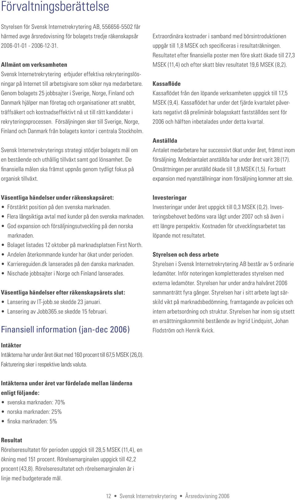 Genom bolagets 25 jobbsajter i Sverige, Norge, Finland och Danmark hjälper man företag och organisationer att snabbt, träffsäkert och kostnadseffektivt nå ut till rätt kandidater i