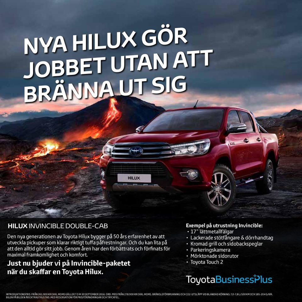 Just nu bjuder vi på Invincible-paketet när du skaffar en Toyota Hilux.