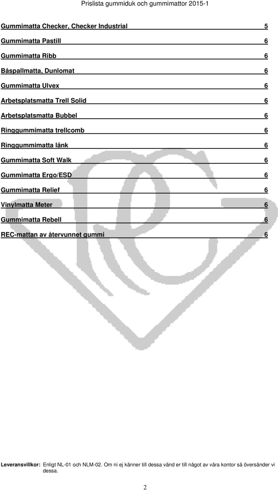 Walk 6 Gummimatta Ergo/ESD 6 Gummimatta Relief 6 Vinylmatta Meter 6 Gummimatta Rebell 6 REC-mattan av återvunnet gummi 6